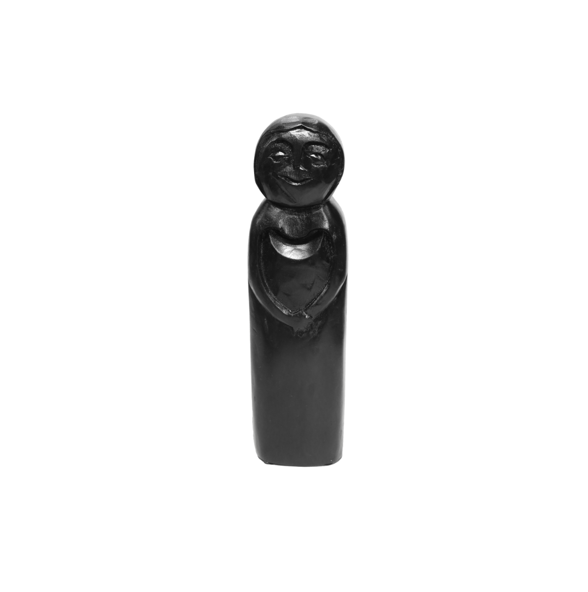 Träfigur kvinna svart