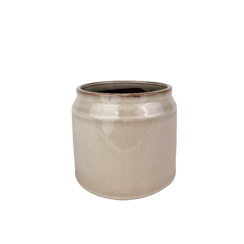 Stilren beige kruka i keramik