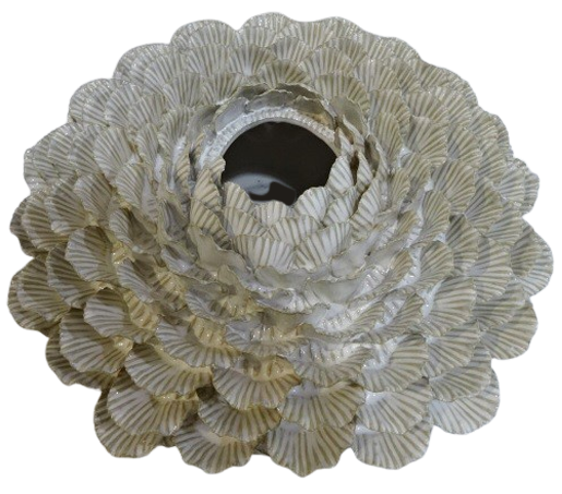 Keramikblomma vit 43x18H cm