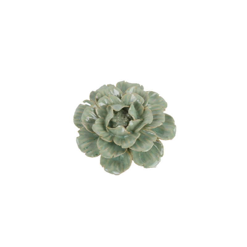 Blomma keramik grön/blå ø12 cm