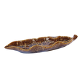 Lövfat i champagnefärgad keramik 22 × 8 cm – Krukor & Rum