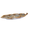 Lövfat i beige keramik 22 × 8 cm – Krukor & Rum