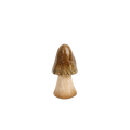 Beige keramiksvamp som höstdekoration för bord och hylla.