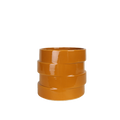 Senapsgul keramikkruka med ringar Ø13,5 × 13 cm – Krukor & Rum