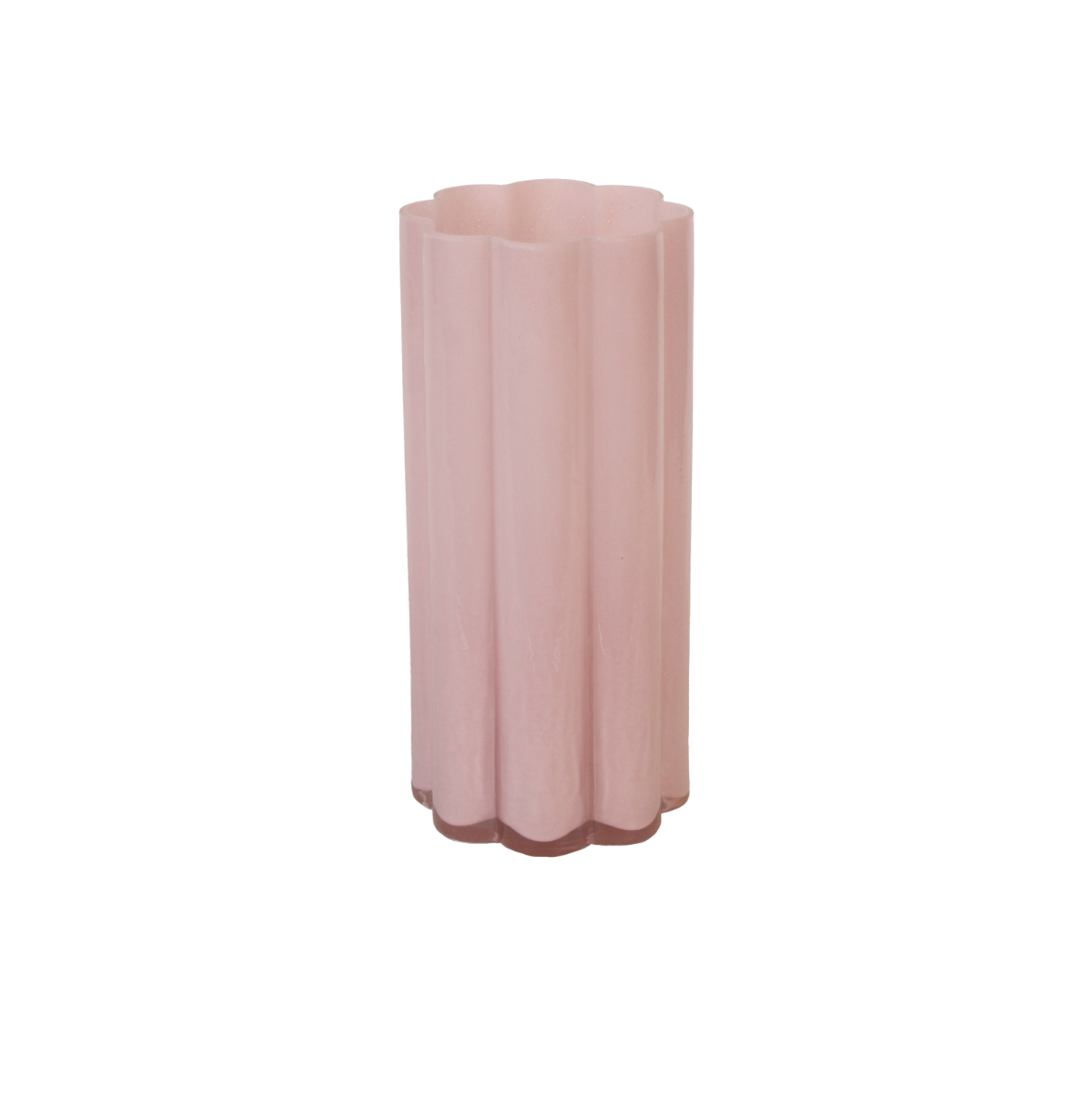 Glasvas rosa 13x28H cm