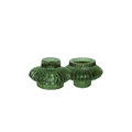 Vändbar ljushållare i grönt glas Ø10 × 6 cm – Krukor & Rum